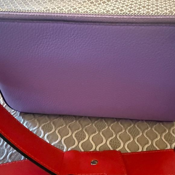 Christian Louboutin Loubila Purple and Red Leather Shoulder Bag - Picture 6 of 14
